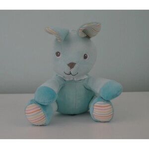Magic Years Blue Bunny Rabbit Plush Stuffed Animal Toy Lovey Stripes White